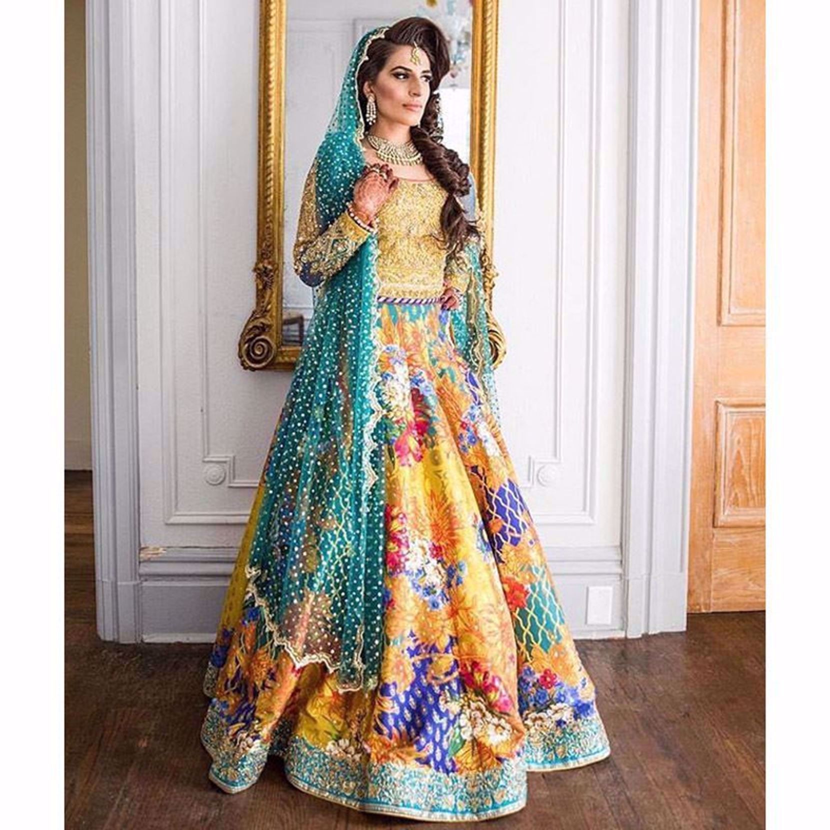 Picture of NEELAM KHAN LOOKS RADIANT IN OUR SIGNATURE NOMI ANSARI PRINTED LEHENGA