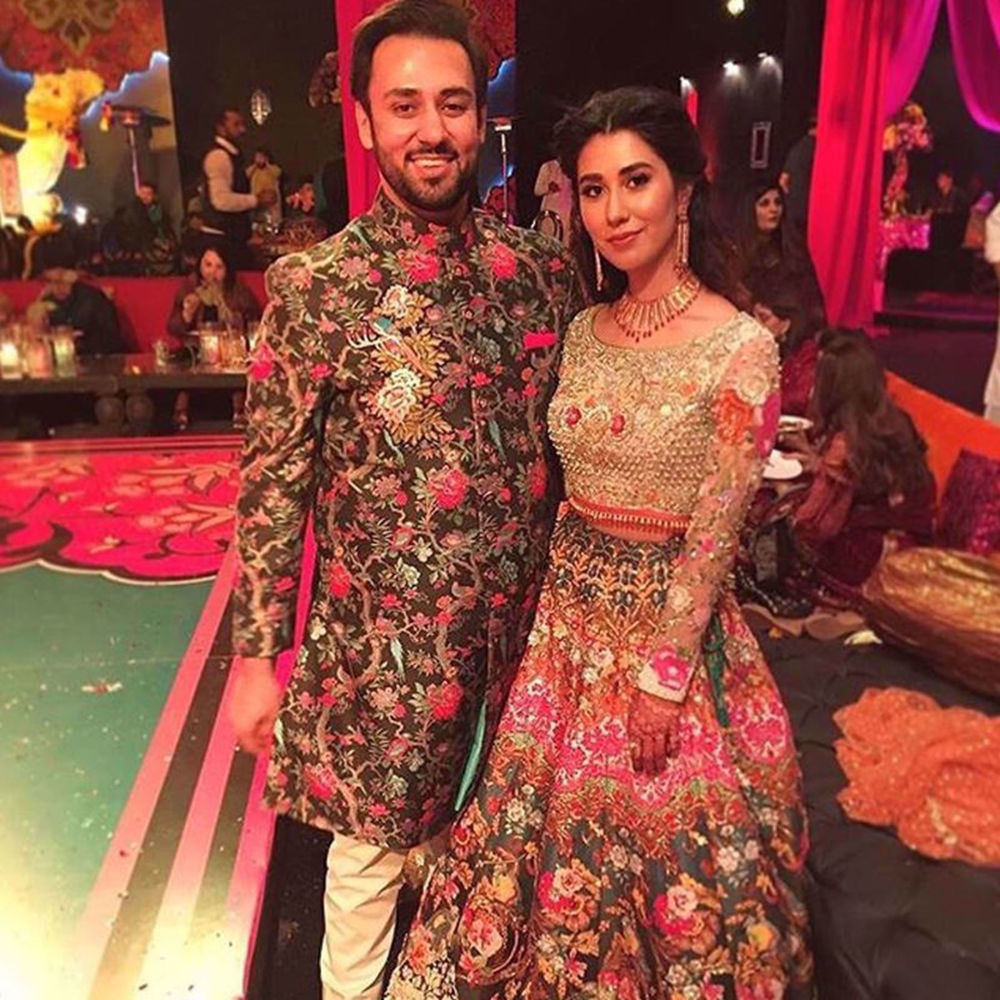 Picture of THE BEAUTIFUL COUPLE ELIZA RAZA AND EBAD NAYEK IN NOMI ANSARI AT THEIR MEHNDI