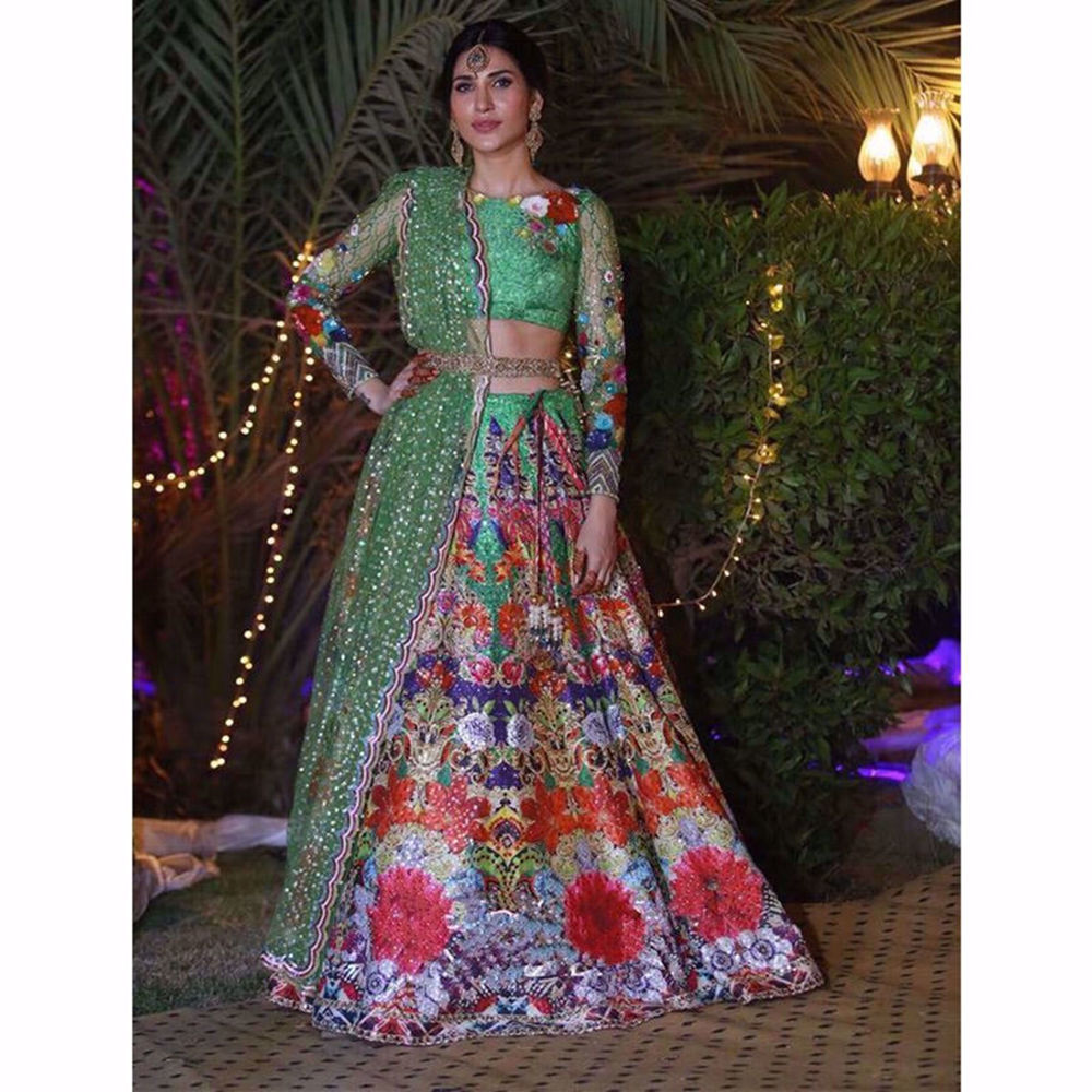 Picture of ABEER RIZVI LOOKING BREATHTAKING IN THIS GREEN LEHNGA CHOLI