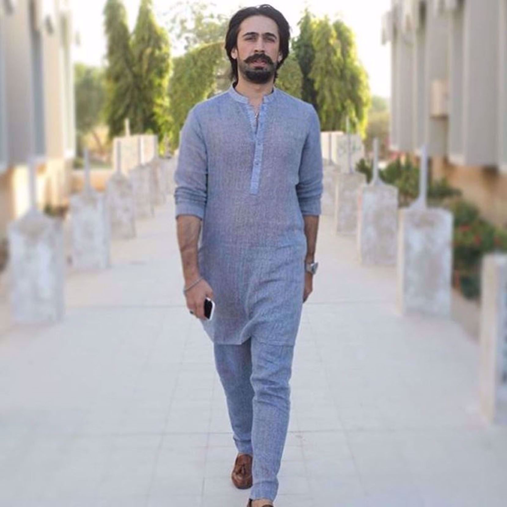 Picture of ALI REHMAN KHAN IN ICE BUE KURTA AND PAJAMA