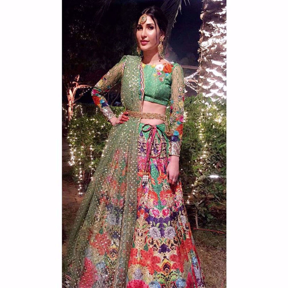 Picture of ABEER RIZVI LOOKING-BREATHTAKING IN THIS GREEN LEHNGA CHOLI