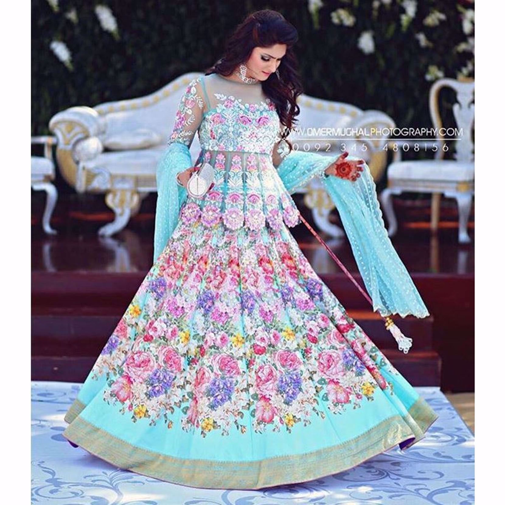 Picture of FAIQA BASHARAT IN PETAL BLOSSOM LEHNGA AND PEPLUM TOP