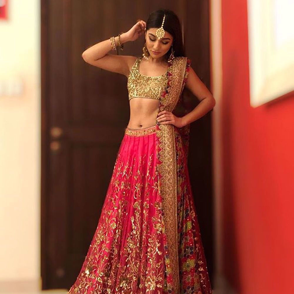 Picture of The beautiful @parishehjamesofficial in a signature #nomiansari #lehenga #choli we love the look on her.