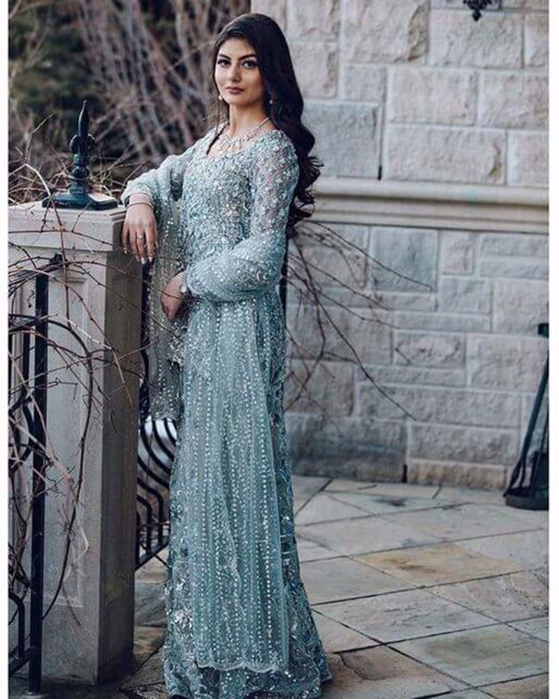 Picture of Ayesha Dawood wears a custom made, Nomi Ansari couture piece