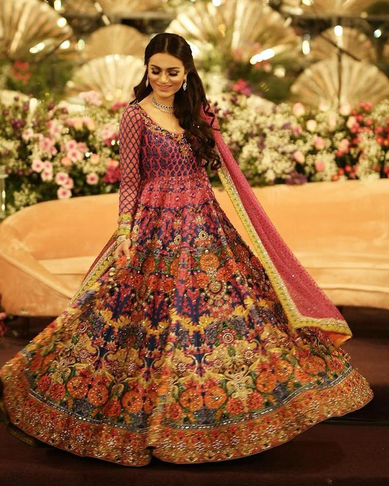 Colourful anarkali hotsell