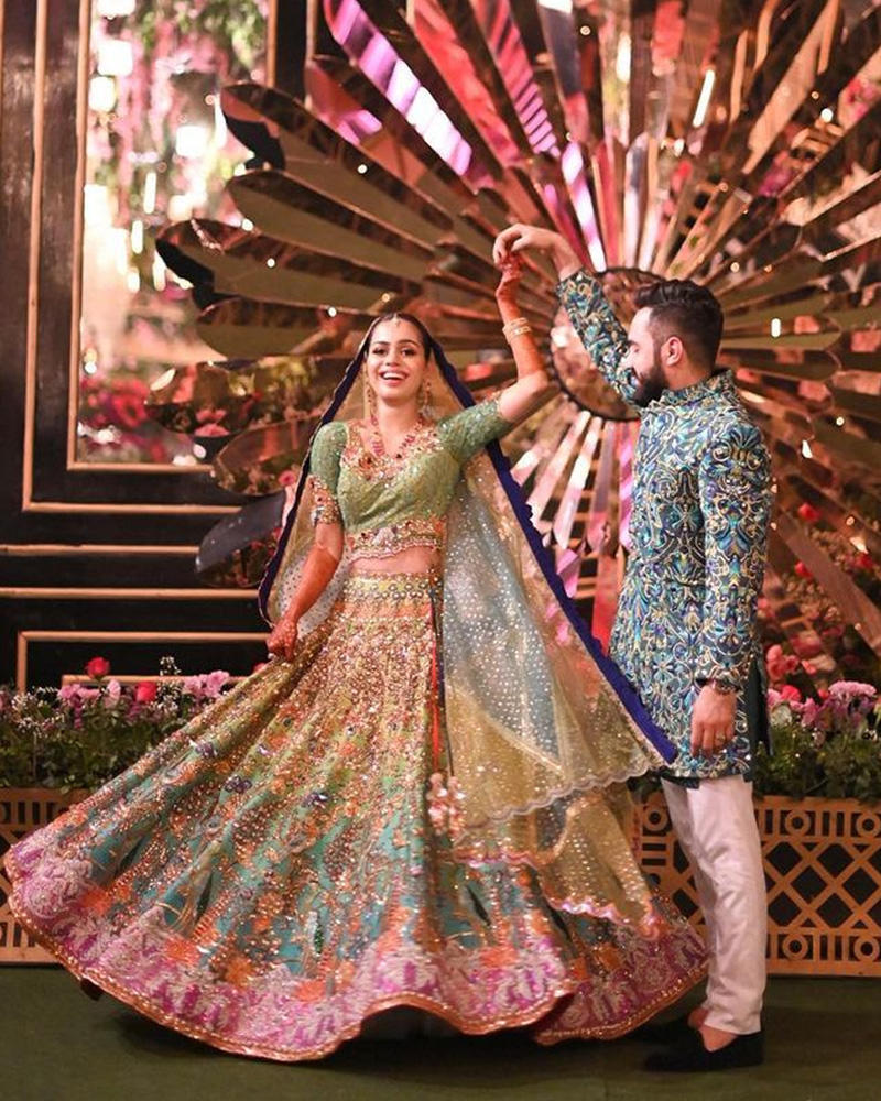 Picture of Beautifully detailed and significantly out-of-the box looks for Taha and Mariam, using varying shades of green, turquoise and blue to spin our signature magic.