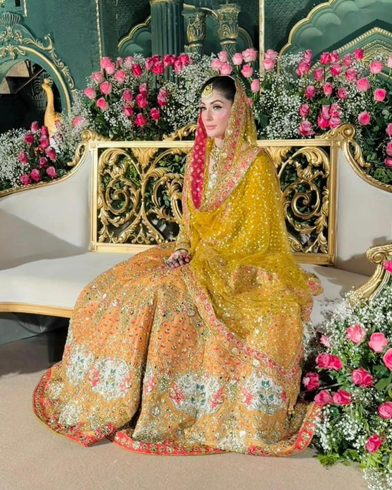 Picture of Traditional mehndi mayun colors, classic gold gota and our signature magic, carried with pure elegance by the very graceful CM Maryam Nawaz